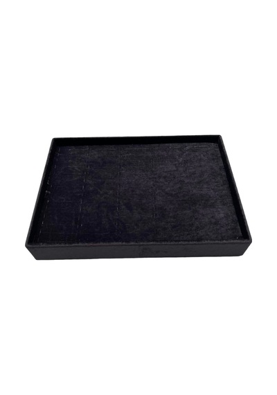 Yerli Üretim Süet Kumaş Siyah Renk 34/24 Cm Batırmalı Çekmeçe Içi Bileklik Kelepçe Tablası Çok Renkli