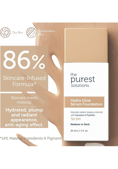 The Purest Solutions Nemlendirici &amp Canlandırıcı Serum Fondöten Spf 50, 30 Mililitre Orta/koyu Ton