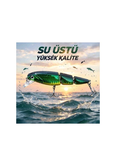 Su Üstü Balık Avı Kaşığı 3 Parçalı Oynar Gövde Kıvrak Yüzüş Aksiyonu Parlak Yeşil Renk Ve Güçlü