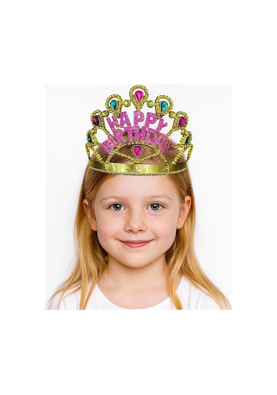 Altın Renk Happy Birthday Yazılı Doğum Günü Tacı 60 Cm Yetişkin