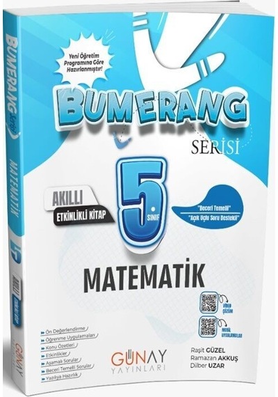 5. Sınıf Matematik Bumerang Etkinlikli Akıllı Defter Kitap Günay Yayınları