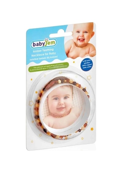 Babyjem Orjinal Sertifikalı Kehribar Bebek Kolyesi Multicolor