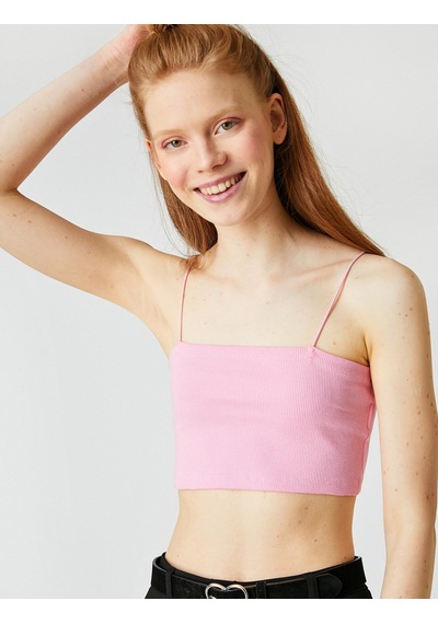 Koton İnce Askılı Crop Atlet Pembe 2yal38078ık Pembe