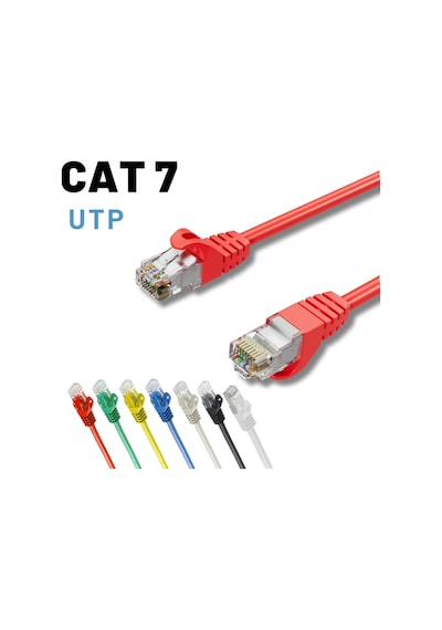Irenıs Kırmızı 3 Metre Cat7 Utp Ethernet Network İnternet Lan Ağ Kablosu