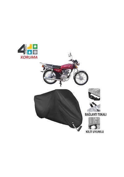 Arora Ar 125-3 Motosiklet Brandası ( Kilit Uyumlu - Siyah