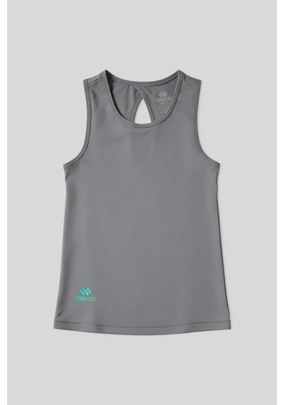 Tommy Life Koyu Gri Standart Fit Çapraz Sırt Detaylı Kadın Spor Atlet - 97296