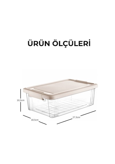 2'li Set 5lt. Decobox Çok Amaçlı Saklama Kabı - Piknik Taşıma Seti - 5lt. Krem