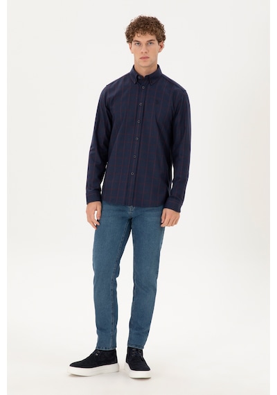 U.s. Polo Assn. Erkek Lacivert Gömlek Desenli 50296597-vr033 Lacivert