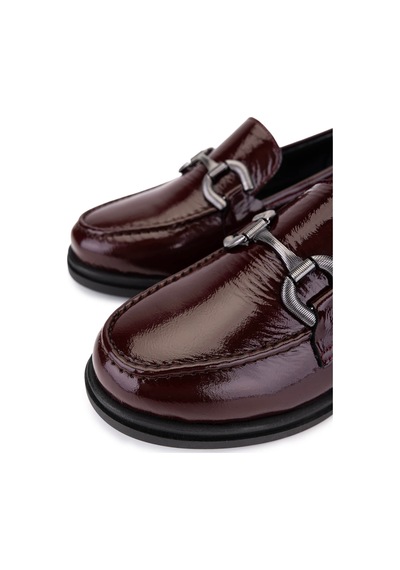 Tamer Tanca Kadın Hakiki Deri Bordo Loafer Ayakkabı 899 26101 Bn Ayk Sk25-26 K.bordo Rgn Bordo