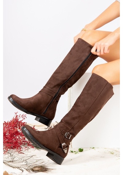 Fox Shoes Kahverengi Süet Kadın Çizme E726203402