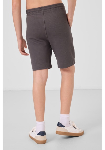 Tommylife Koyu Gri Pamuklu Yumuşak Dokulu Standart Fit Basic Erkek Çocuk Şort - 11289 Koyu Gri