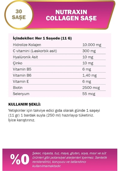 Collagen 30 Saşe 10.000 Mg Tip 1 Tip 3 Ananas Aromalı 3'lü