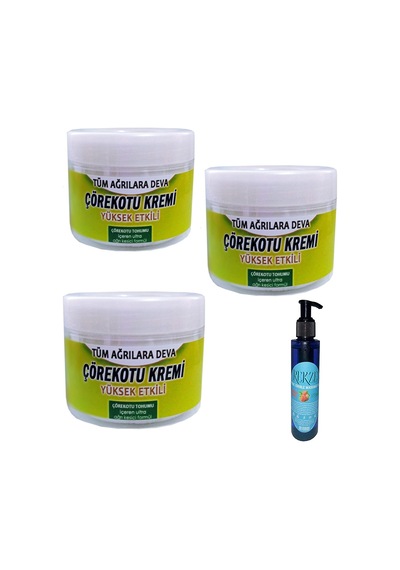 Hintohu Çörek Otu Kremi 100 Ml X 3 Adet / Çilekli Vücut Masaj Bakım Yağı 125 Ml