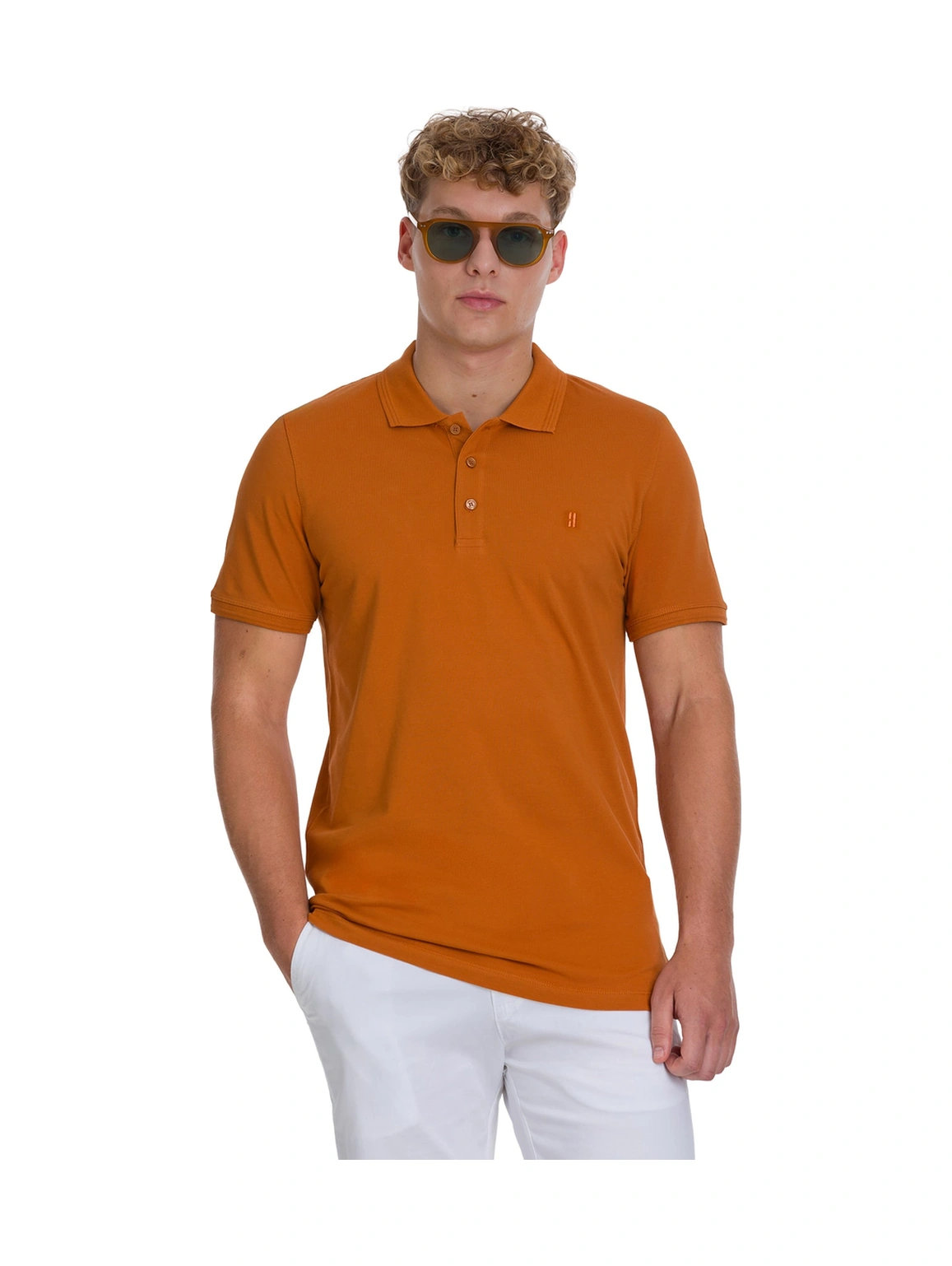 Hatemoğlu Kahverengi Regular Fit 100% Pamuklu Polo Yaka Tişört 35225 1062186