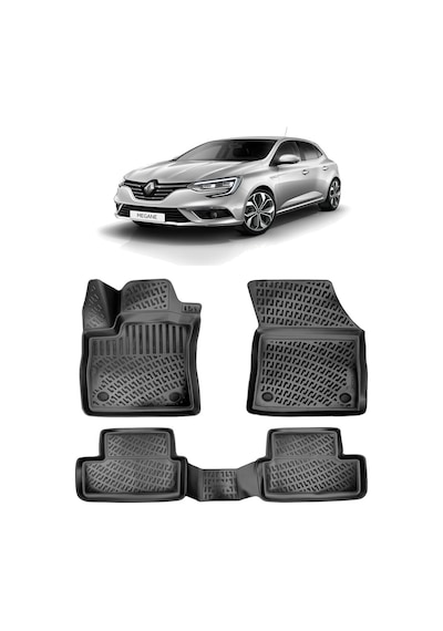 Rizline Renault Megane 4 Sedan 2015+ 3d Havuzlu Paspas Siyah