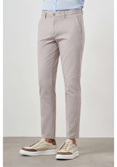 Morven Erkek Taş Yazlık Pamuk Yan Cep Slim Fit Chino Pantolon 25ys003004870 Taş