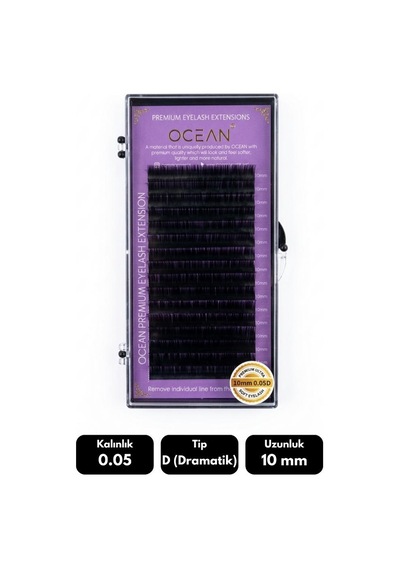 Ocean 0.05d Dramatik Kıvrım 10 Mm Soft Eyelash Doğal İpek Kirpik 16'lı