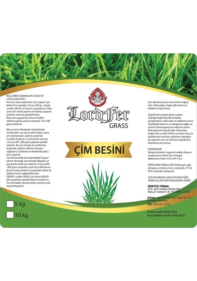 Lordfer Grass Çim Besini 5 KG