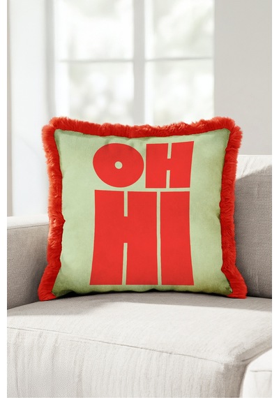Pop Art Oh Hi Yazılı Saçaklı Yastık Kılıfı - Retro Bohem Yeşil Kırmızı Bordo Püsküllü Kırlent Kılıfı Uzak Düş Serenat Pop Art Oh Hi Yazılı Saçaklı Yastık Kılıfı - Retro Bohem Yeşil Kırmızı Bordo Püsküllü Kırlent Kılıfı Uzak Düş Serenat
