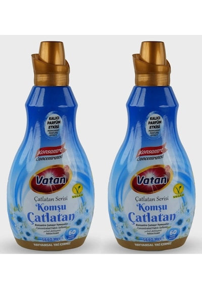 Vatan Komşu Çatlatan Konsantre Yumuşatıcı 60 Yıkama 2 x 1440 ML