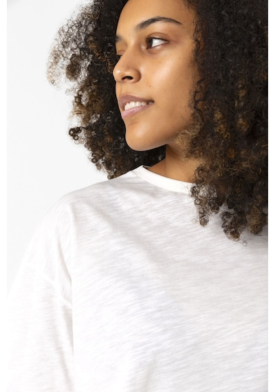 Lightbulb & Brain Beyaz Kırçıllı Kadın Crop Tshirt Beyaz