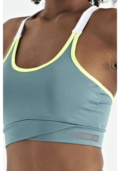 Tommy Life Mint Yeşili Sırt Detaylı Askılı Dar Kalıp Kadın Büstiyer - 97254 Mint Yeşili