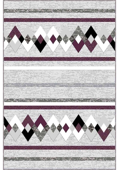 Mürdüm Zigzag Kaymaz Tabanlı Makinede Yıkanabilir Halı Rt05n11