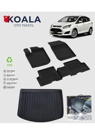 Ford C-max 2011 Ve Sonrası Uyumlu Sahler Paspas + Bagaj Havuz Seti