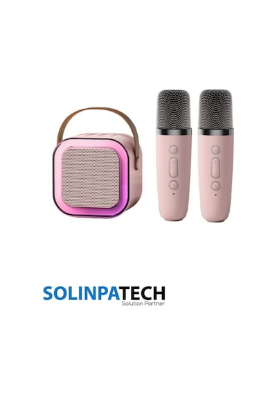 Çift Karaoke Mikrofonlu Kablosuz Bluetooth Rgb Işıklı 5 Ses Efektli Stereo Ses Usb/sd Hoparlör