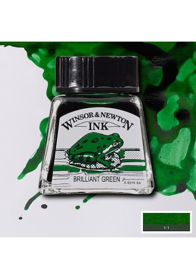 Winsor&Newton Drawing Ink Çini Çizim Mürekkebi 46 Brilliant Green