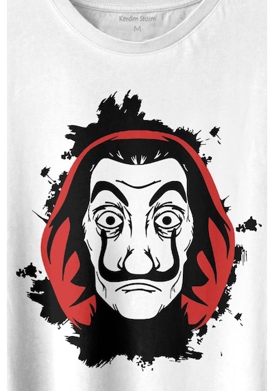 La Casa De Papel Dali Mask Maskesi Baskılı Tişört Unisex T-shirt 001