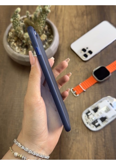 Apple iPhone 7 Plus Uyumlu Süper İnce Mat Ultra Thin Silikon Kılıf Lacivert