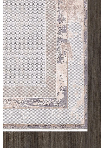 Artemis Halı Couture 00930a Gri Gold Çerçeveli Eskitme İpek Halı