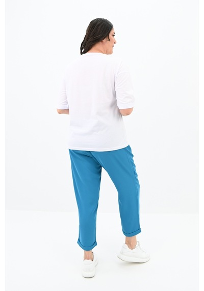 Kadın Büyük Beden Baskı Detaylı T-shirt Takım 8105-24 001