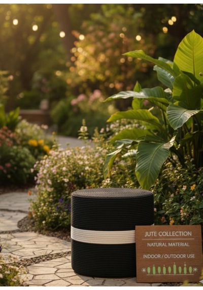 Natureline Jüt Puf Spa Pufu Antre Puf Makyaj Masası Ve Yatak Odası Banyo Pufu Teras Veranda Ve Balkon Uyumlu Hasır D Diğer