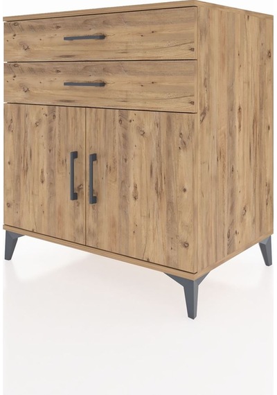 Kronos Şifonyer Tek Raflı 2 Çekmeceli 2 Kapaklı 88x59x96 Çam-çam Çam