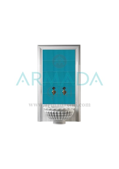 Armada Çini 60X100 CM Ac 24 Turkuaz Serigraf Türk Hamamı Pano