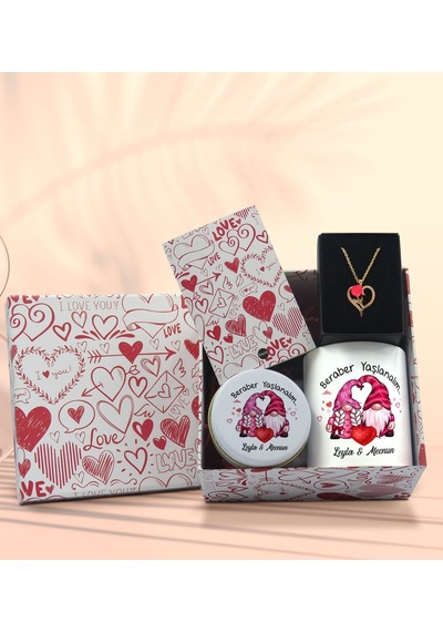 BK Gift Sevgiliye Özel Kutuda Hediye Seti, Kupa Bardak, Sevgili Hediyesi, Aşk Kolyesi, Kokulu Mum,Yıl Dönümü Hediyesi-3