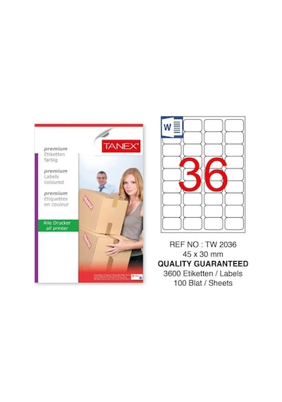 Tanex Tw-2036 Sevkiyat ve Lojistik Etiketi 45x30 mm