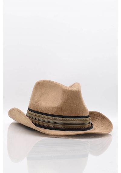 Külah Erkek Nubuk Fötr Kovboy Şapka Camel