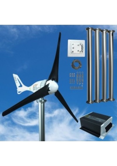 Set İ-500 12v Rüzgar Türbini +hibrit Şarj Kontrol Cihazı + Direk Seti İsta-breeze
