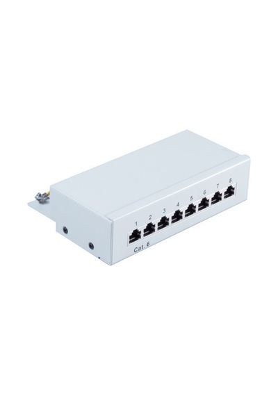 Cat6 8 Port Patchpanel, Beyaz