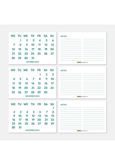 2027 Takvimi, 2027 Masa Takvimi Yeşil Renk, 2027 Calendar, 2027 Desk Calendar Green Color