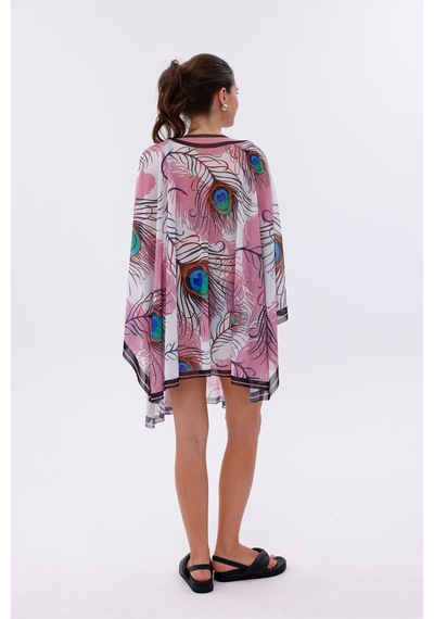 Tarzını Seç Kısa Kimono Pareo - Tesettür Pareo - Ege Model 180x135 Cm Çok Renkli