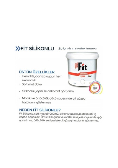 Ayrex Fit Silikonlu İç Cephe Duvar Boyası, 10 Kg, Fildişi Ftslk10-r32 0.2 KG