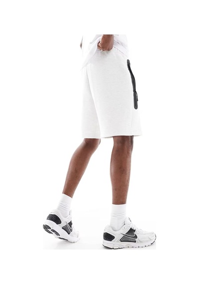 Nike Sportswear Tech Fleece Shorts Günlük Pamuklu Spor Şort Beyaz Melanj Beyaz - Gri