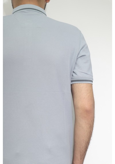 Santa Dmctekstil Erkek Düz Spor Kesim Rahat Kalıp Polo Yaka T-shirt Antrasit