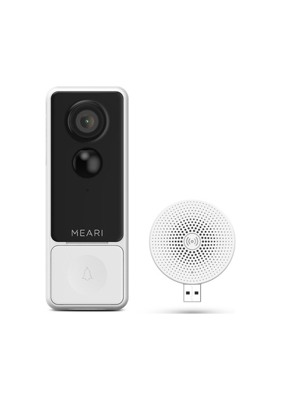 B1 Kablosuz Wi-fi Şarjlı Akıllı Görüntülü Kapı Zili 2k 3mp, Ip65, 5200mah, Zil Sesi Ünitesi Dahil
