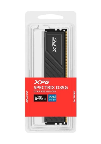 Ddr4 16gb 3200mhz Xpg D35 Rgb Bk Single, Ax4u320016g16a-sbkd35g, Tekli, Tray Black, Siyah