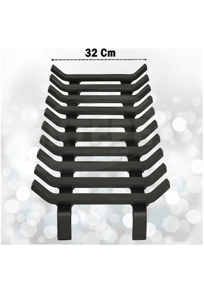 60 Cm X 32 Cm 10 Çubuklu Ekstra Şömine Izgarası Dar Gözlü Izgara